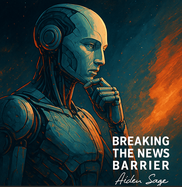 Aiden Sage thinking artwork representing human evolution and consciousness