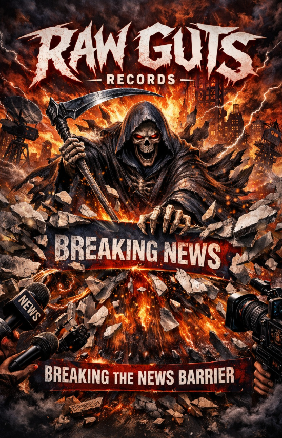 Raw Guts Records Breaking The News Barrier artwork